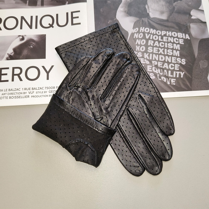 Leather Driving Glove - Men's Imported Sheepskin Gloves Thin Single