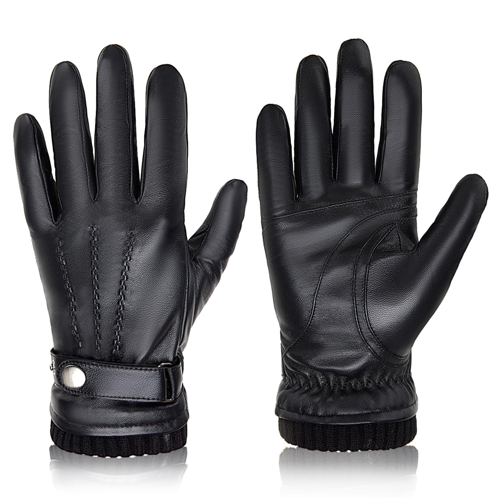 Leather Driving Glove - BISON DENIM Men's Sheepskin Gloves Fashion