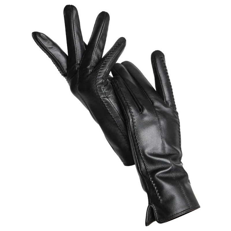Leather Driving Glove - Women's Sheepskin Gloves Winter Warm Plus