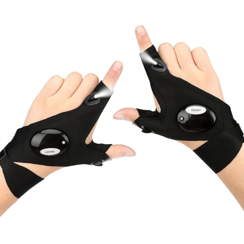 Fingerless Glove Knit - Fingerless Glove LED Flashlight Waterproof Torch