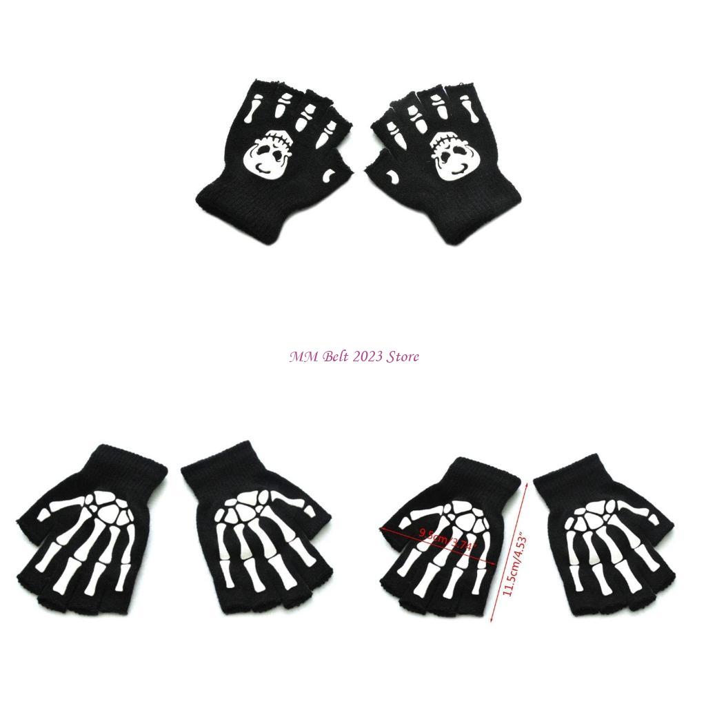 Fingerless Glove Knit - 49ME Luminous Knitted Fingerless Gloves Halloween
