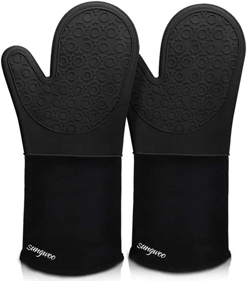 Oven Mitt Silicone - sungwoo Extra Long Silicone Oven Mitts,