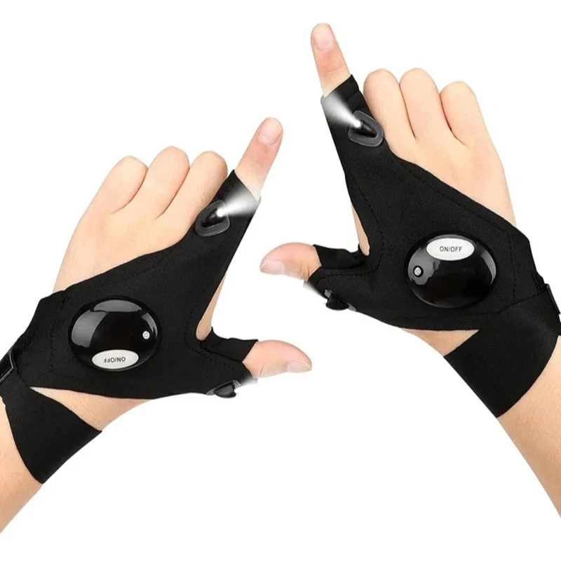 Fingerless Glove Knit - 1/2/3Pair Fingerless LED Glove Flashlight Waterproof