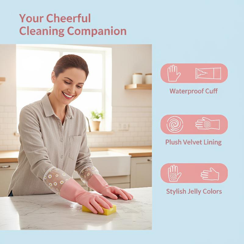 Floral Pattern Household Latex - Rubber Glove Cleaning review and price