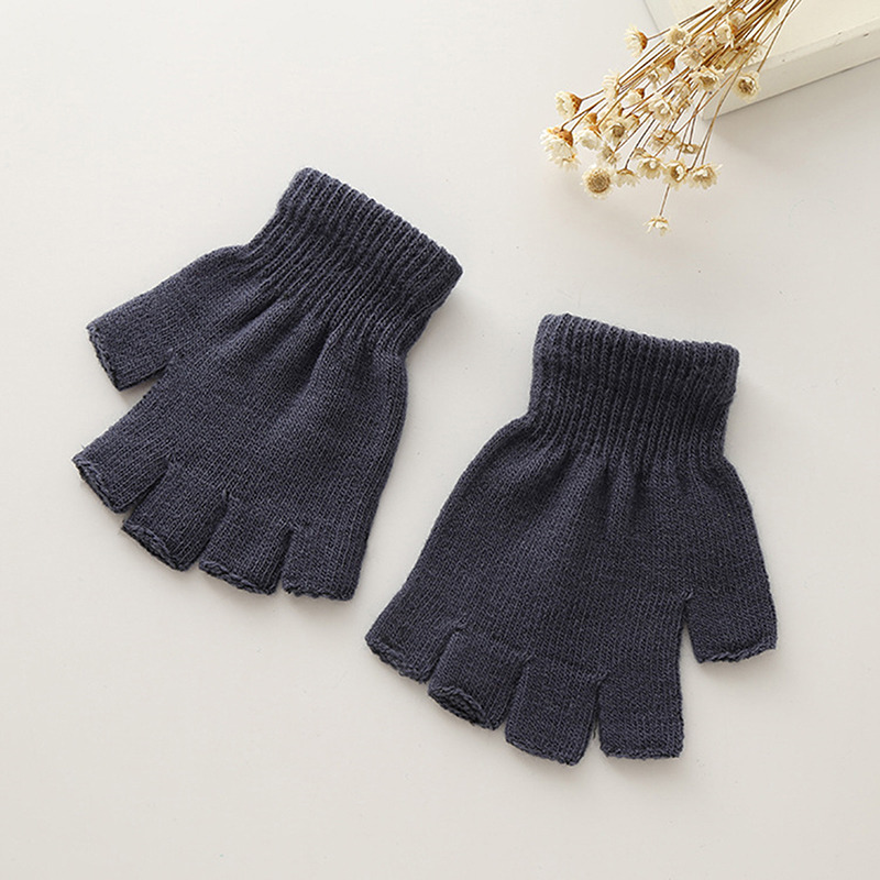 1Pair Unisex Black Half Finger - Fingerless Glove Knit review and price