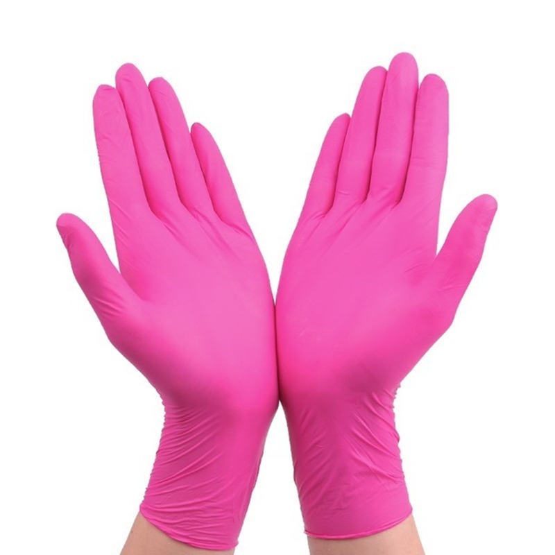 Pink Black Disposable Nitrile  - Nitrile Mechanic Glove review and price