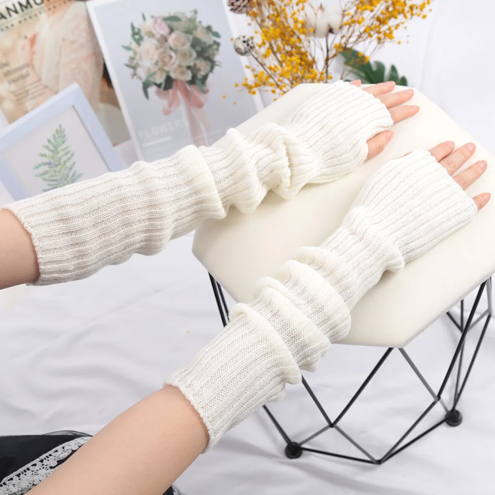 2025 New 52cm Women Knit Arm S - Fingerless Glove Knit review and price