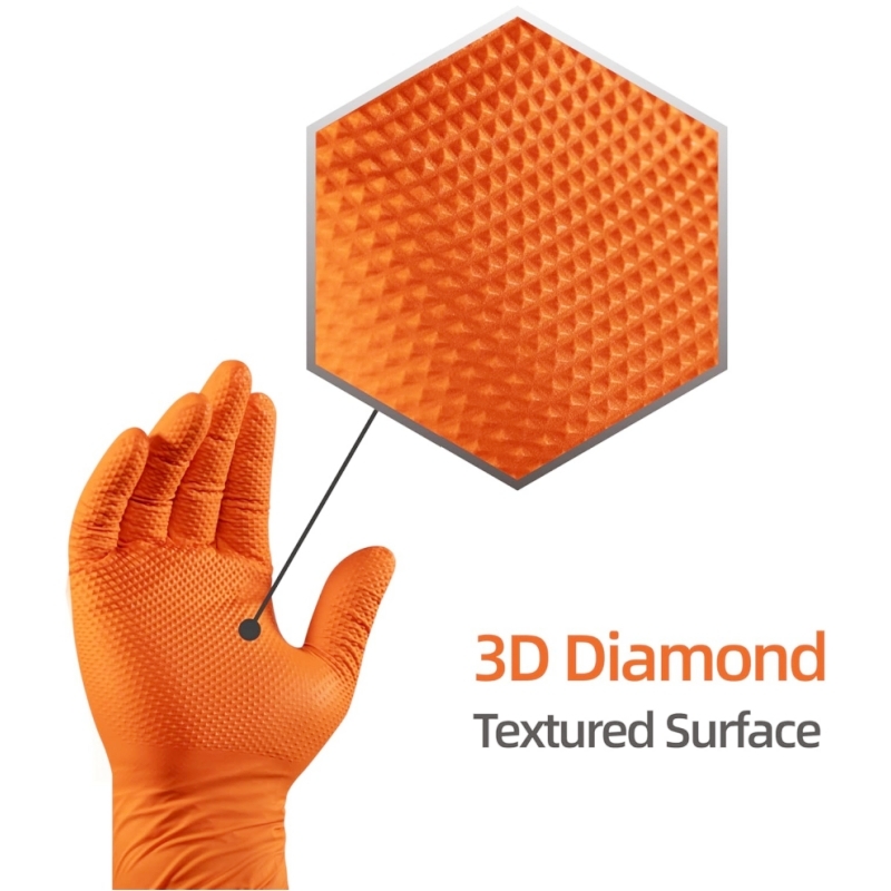 8Mil Heavy Duty Orange Nitrile - Nitrile Mechanic Glove review and price