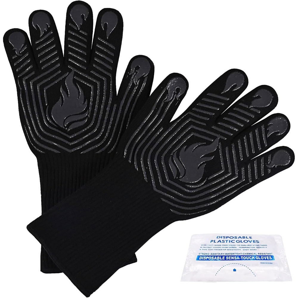 BBQ Gloves, 1472°F Heat Resist - Oven Mitt Silicone review and price